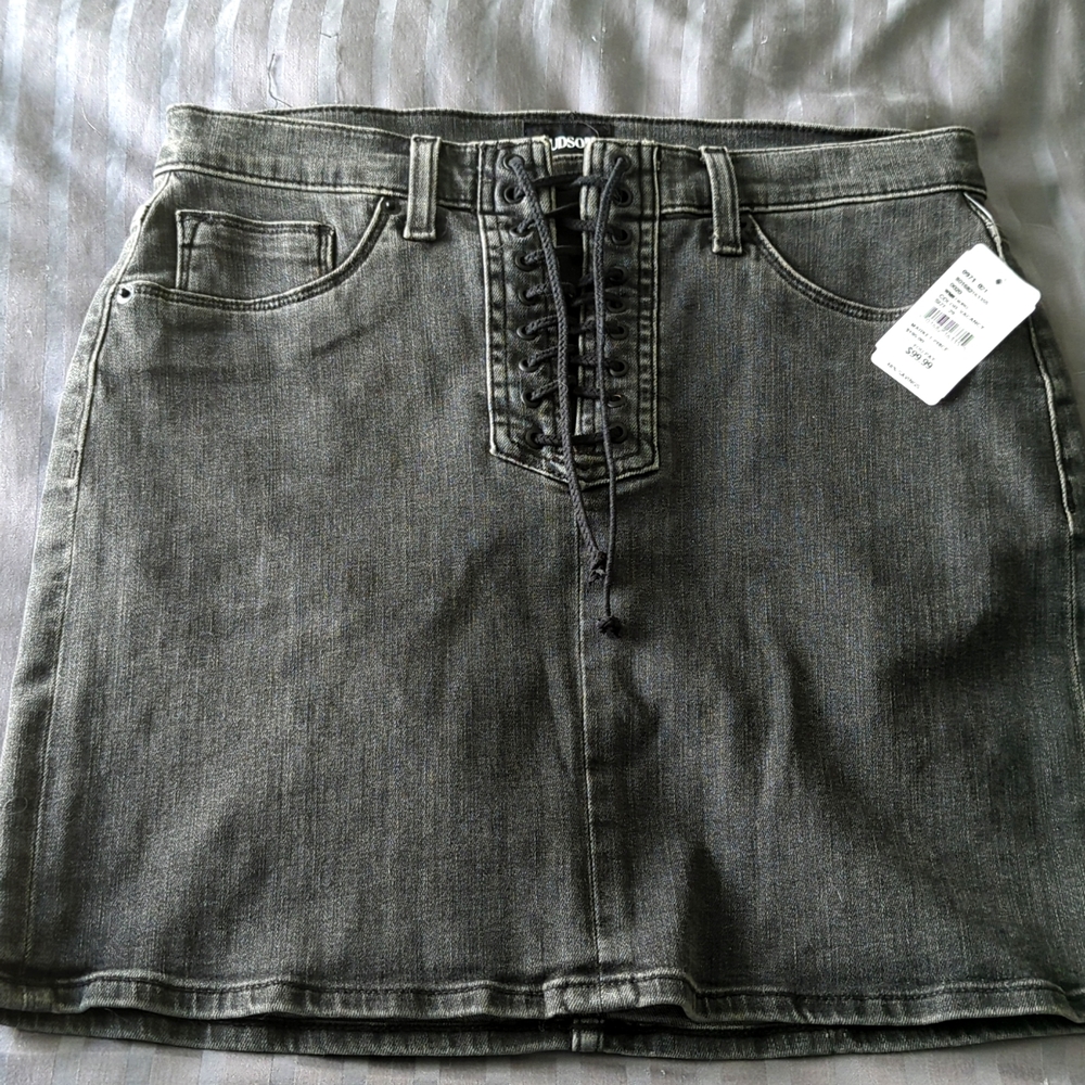 Hudson black jean mini skirt.